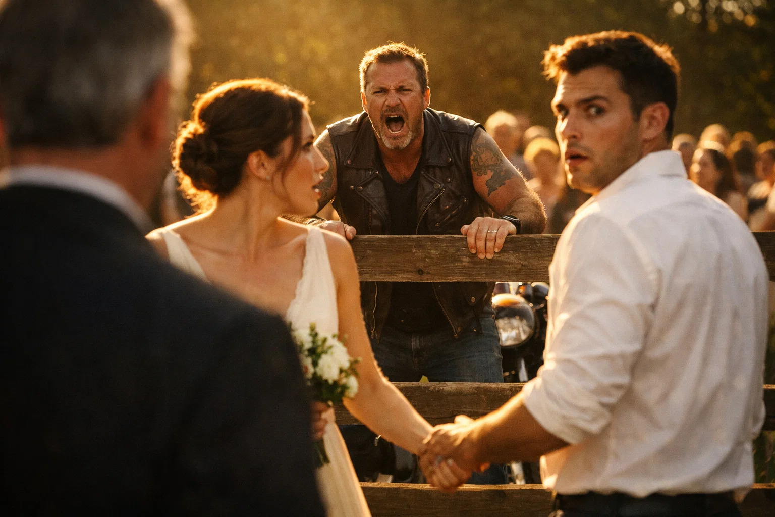 He Tried to Stop the Ceremony… Then 40 Motorcycles Showed Up