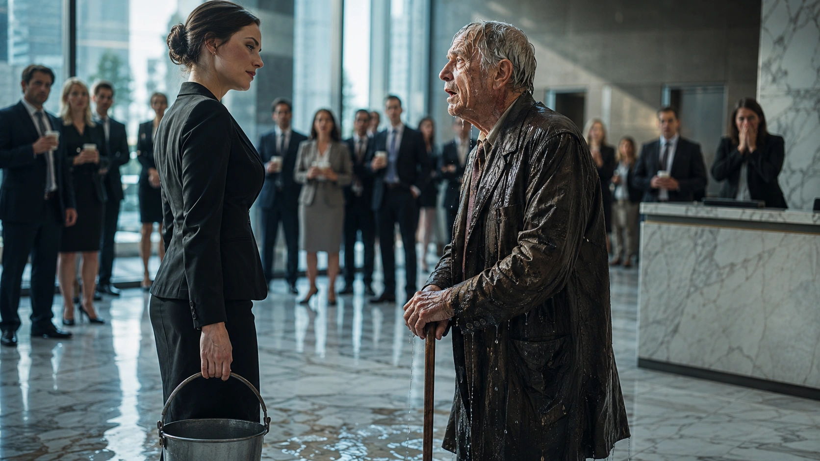 She Tried To Humiliate Him In The Lobby… It Backfired Instantly