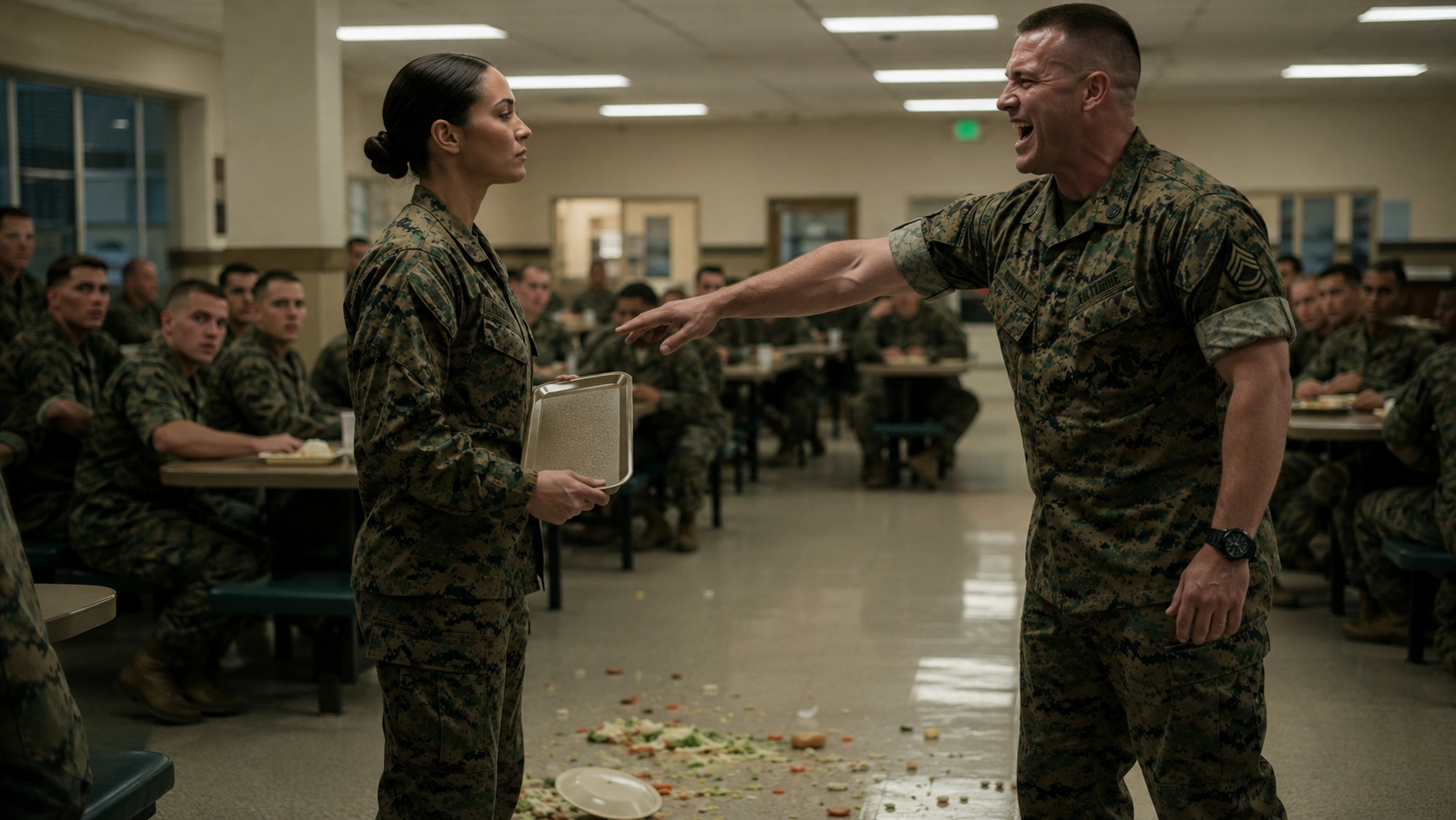 Staff Sergeant Humiliates “New Girl” In The Mess Hall — Doesn’t Know She Outranks Everyone In The Room