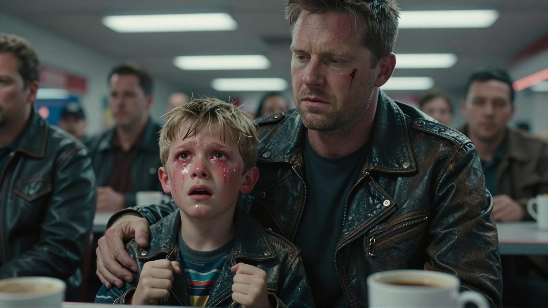 A Terrified Boy Hid Behind a Biker’s Jacket… By Sunrise, a Billionaire Was Finished